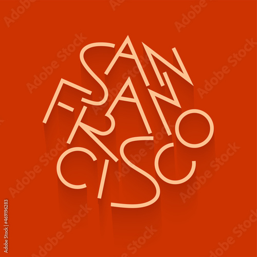 San Francisco hand drawn lettering. Decorative vector text .