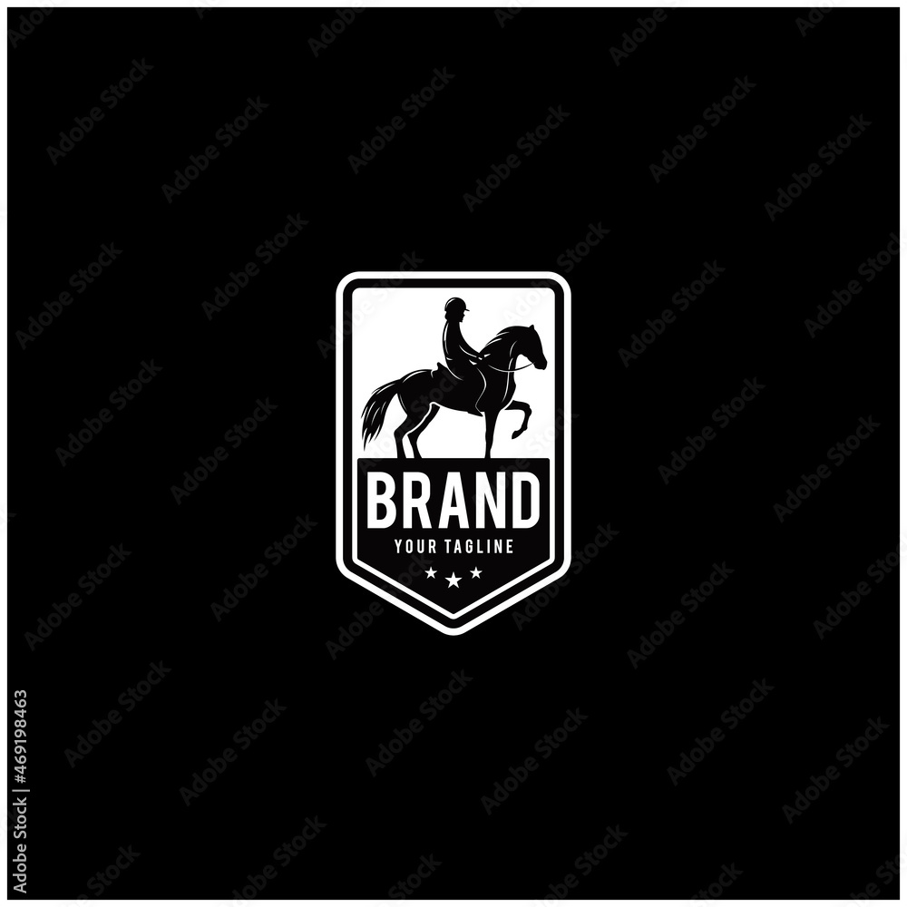 Silhouette of racing horse with jockey Silhouette of racing horse with jockey