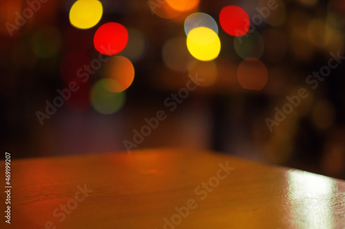 Bokeh bar  background  blurred multicolored lights.