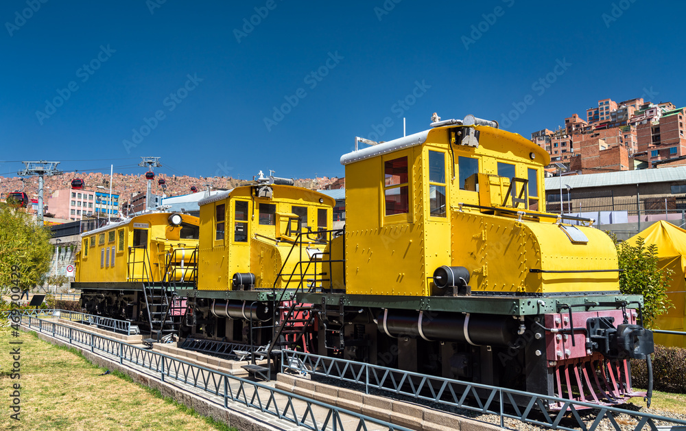 Old locomotives at former Central Station of La Paz in Bolivia Old locomotives at former Central Station of La Paz in Bolivia