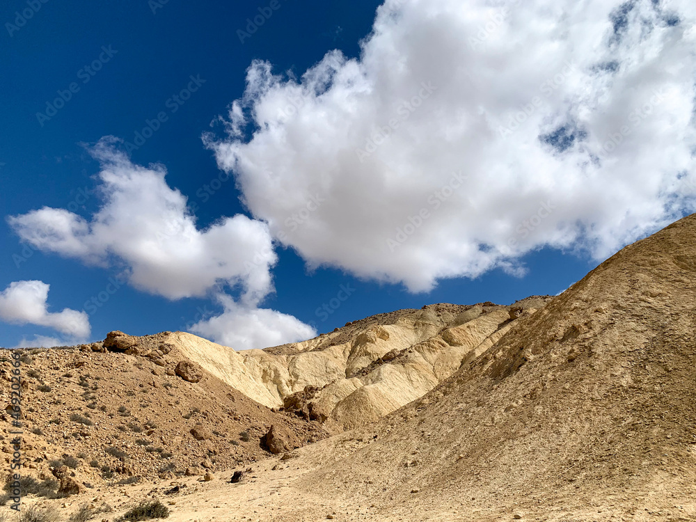 Wadi Hawarim - a dry bed among the mountains in the Negev desert