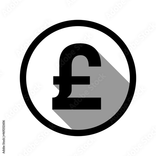 British Pound Sterling Currency Money Sign in a Circle Icon. Vector Image.