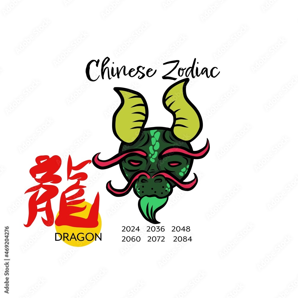 Dragon Chinese Zodiac With Chinese Word Mean Dragon Cartoon Vector dragon-chinese-zodiac-with-chinese-word-mean-dragon-cartoon-vector