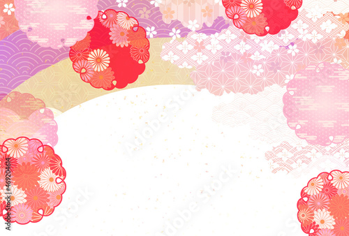 　桜　年賀状　和柄　背景