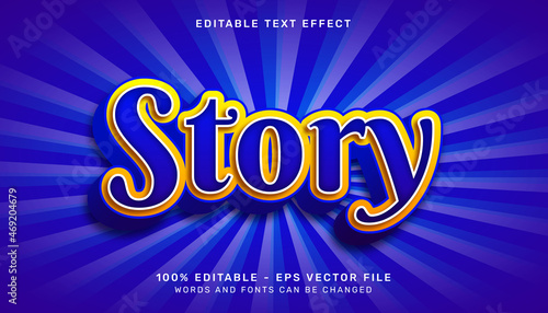 storry text with blue color 3d text effect and editable text effect