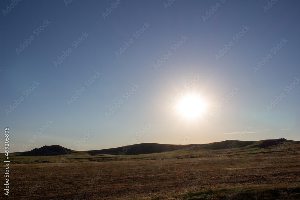 Sunset in South Dakota Badlands