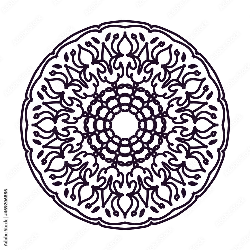 Vector round abstract circle. Mandala style