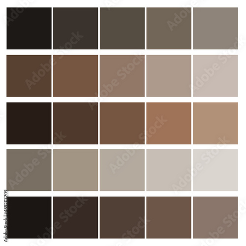 Brown color palette. Fashion background. Cosmetic concept. Interior art design. Vector illustration. Stock image.