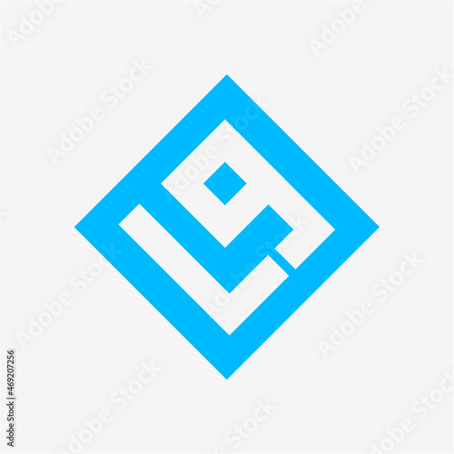 L9 initial square logo vector image photo