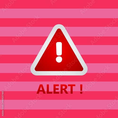 attention warning attacker alert sign with exclamation mark. beware alertness of internet danger symbol. Technology cyber security protection concept. vector illustration.