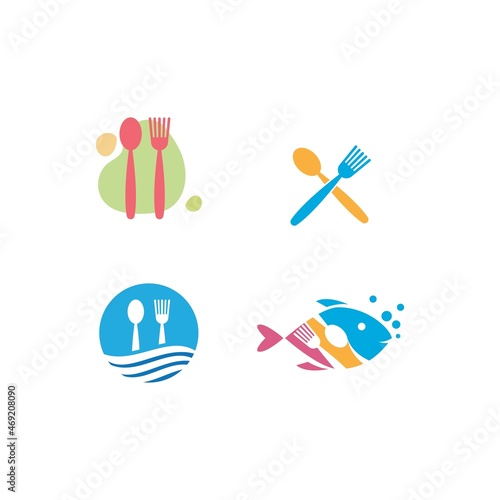 Seafood fork and spoon logo