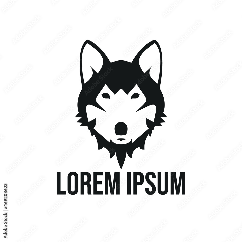 Fototapeta premium cute wolf logo on white background