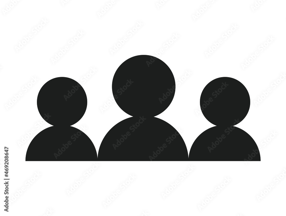 simple group icon on white background simple group icon on white background