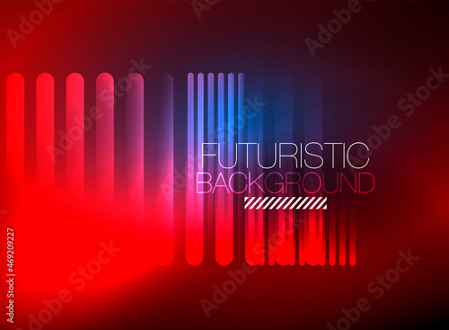 Bright neon color techno abstract background  shiny glowing neon lines in the dark background