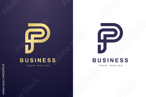 Initial Letter P Logo For Business or Media Company.