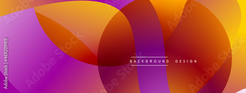 Abstract overlapping lines and circles geometric background with gradient colors