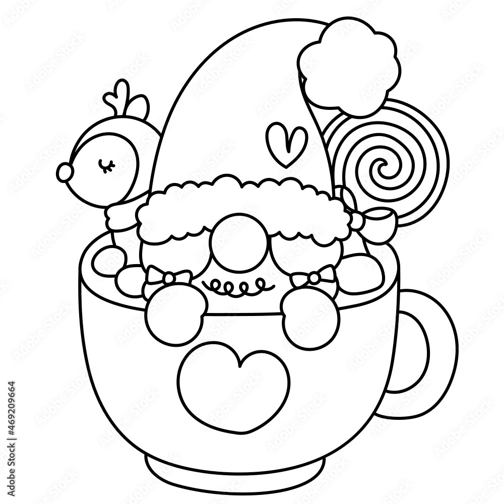 Fototapeta premium Christmas gnome mug