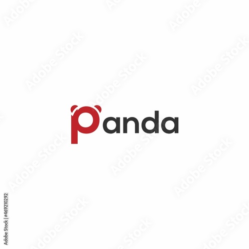 P letter for panda vector logo template