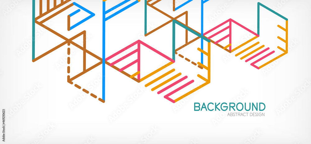 Abstract background. Color lines on white background. Linear abstract composition. Techno or business concept for wallpaper, banner, background, landing page Abstract background. Color lines on white background. Linear abstract composition. Techno or business concept for wallpaper, banner, background, landing page