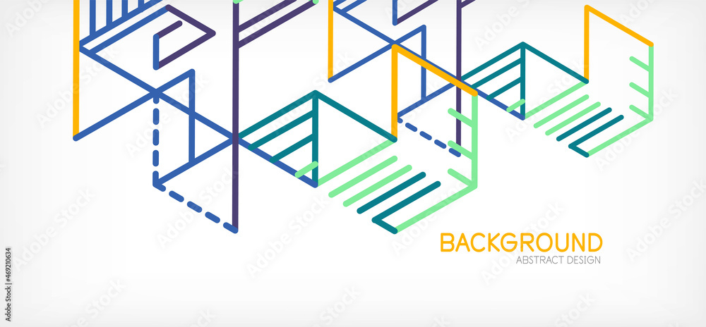 Abstract background. Color lines on white background. Linear abstract composition. Techno or business concept for wallpaper, banner, background, landing page Abstract background. Color lines on white background. Linear abstract composition. Techno or business concept for wallpaper, banner, background, landing page