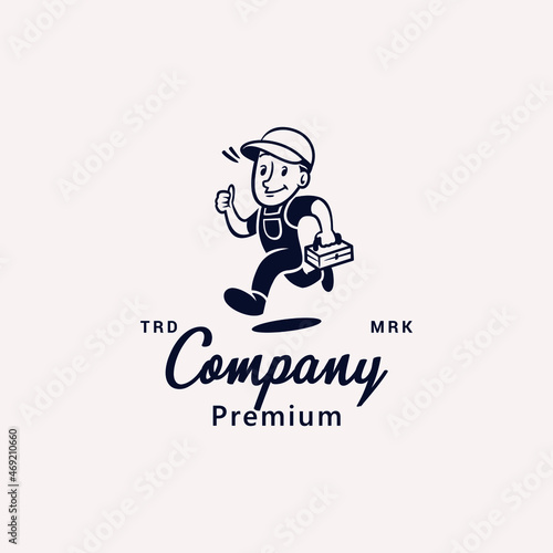 Repair Service Thumbs Up Classic Logo Vector Icon Illustration