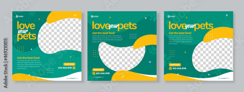 pet care banner social media pack template premium