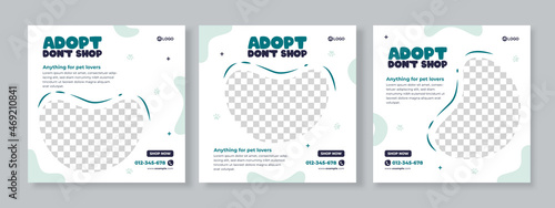 pet care banner social media pack template premium