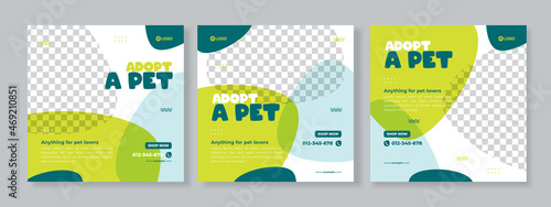 pet care banner social media pack template premium