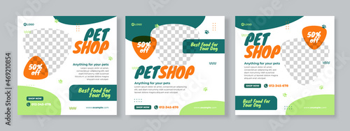 pet care banner social media pack template premium
