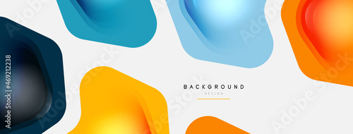 Color arrow shapes on white backdrop. Minimal geometric abstract background. Vector illustration for wallpaper banner background or landing page
