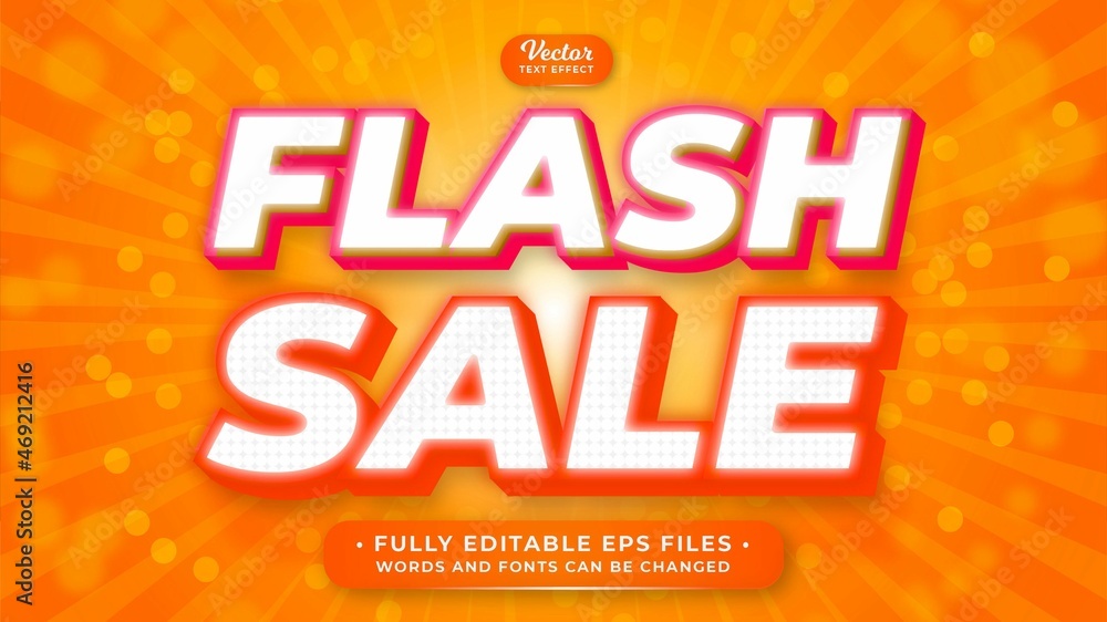 flash sale text effect editable eps cc. words and fonts can be changed - obrazy, fototapety, plakaty 