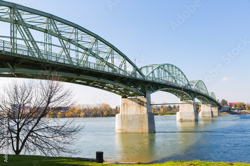 View of the Maria Valeria bridge in Esztergom, Hungary photo