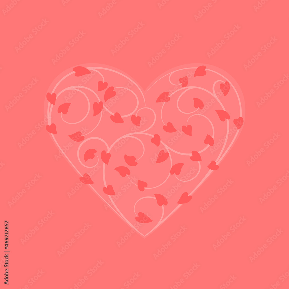heart shape with branches and small hearts as leaves. vector illustration. love tree symbol. design element for greeting card, invitation. valentine day. pink color image heart shape with branches and small hearts as leaves. vector illustration. love tree symbol. design element for greeting card, invitation. valentine day. pink color image
