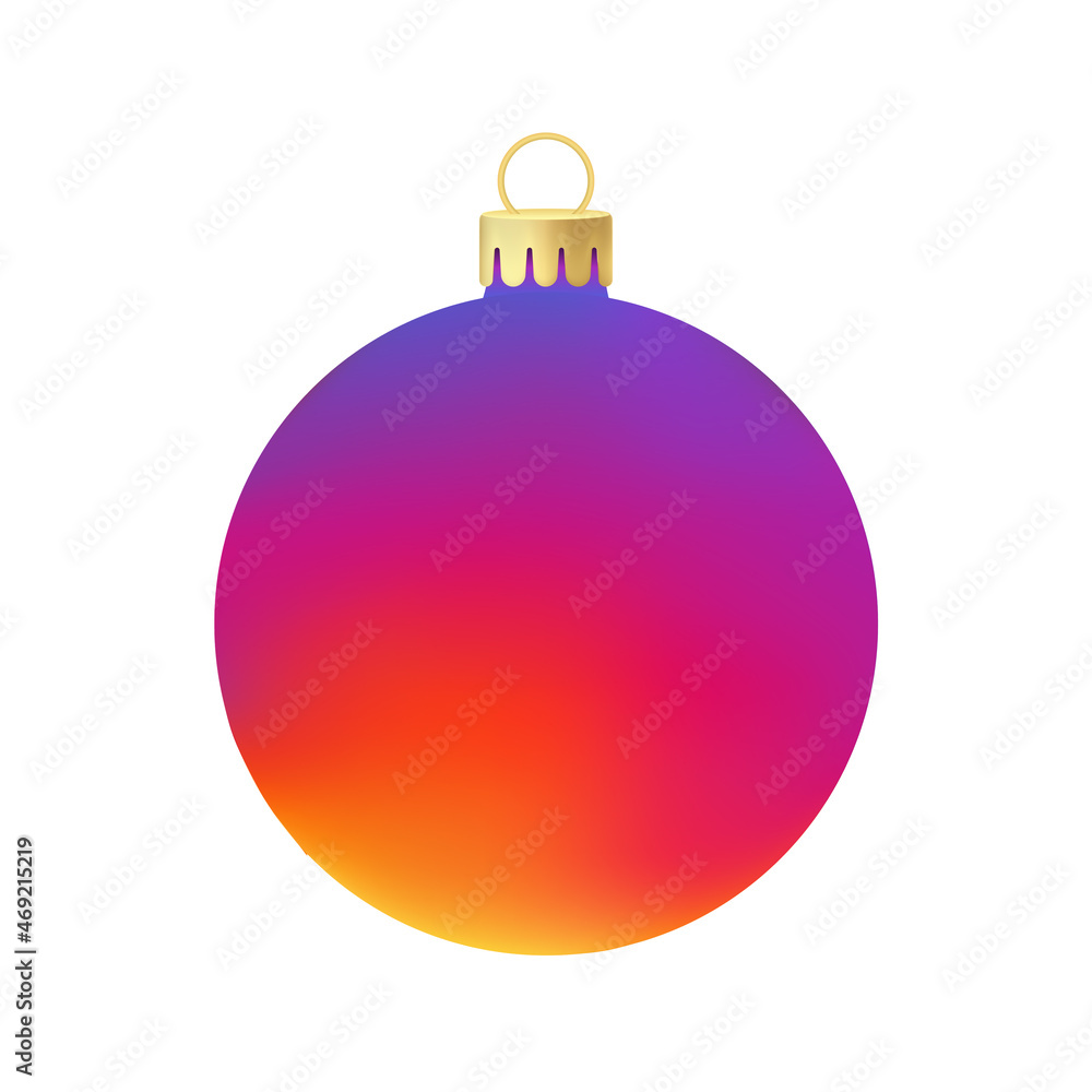 Rainbow Christmas tree toy or ball Volumetric and realistic color illustration Rainbow Christmas tree toy or ball Volumetric and realistic color illustration