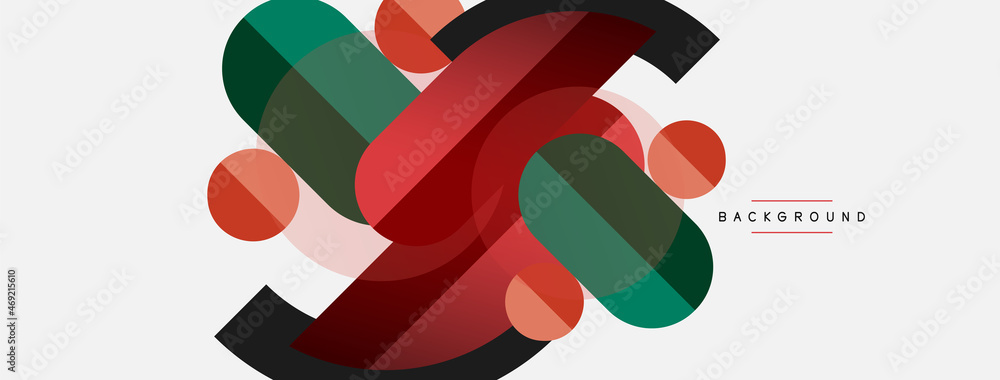Geometric shapes composition abstract background. Circles lines and rectangles. Vector illustration for wallpaper banner background or landing page Geometric shapes composition abstract background. Circles lines and rectangles. Vector illustration for wallpaper banner background or landing page