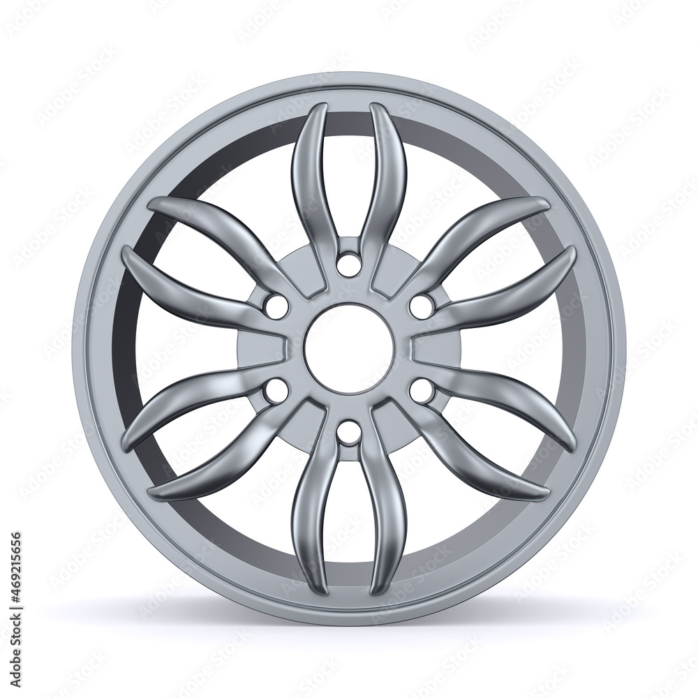 Obraz premium wheel rim on white background. Isolated 3D illustration