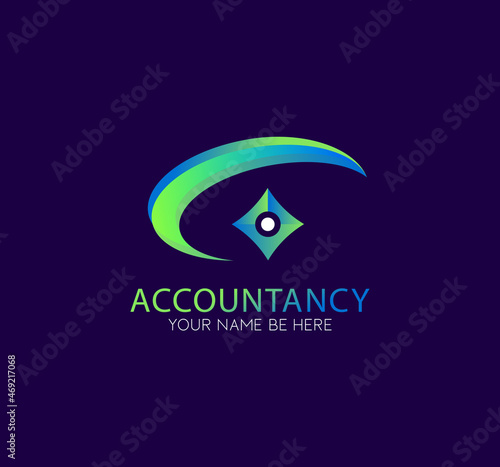 Abstract minimal gradient green Accounting logo design concept. Vector