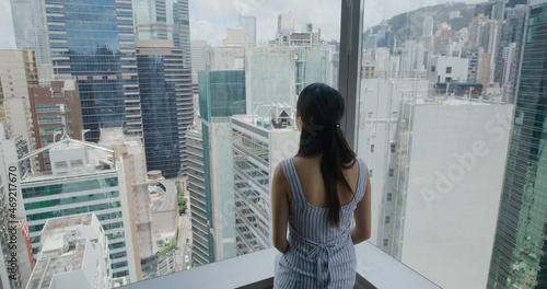 Photography Woman look around the city in Hong Kong
