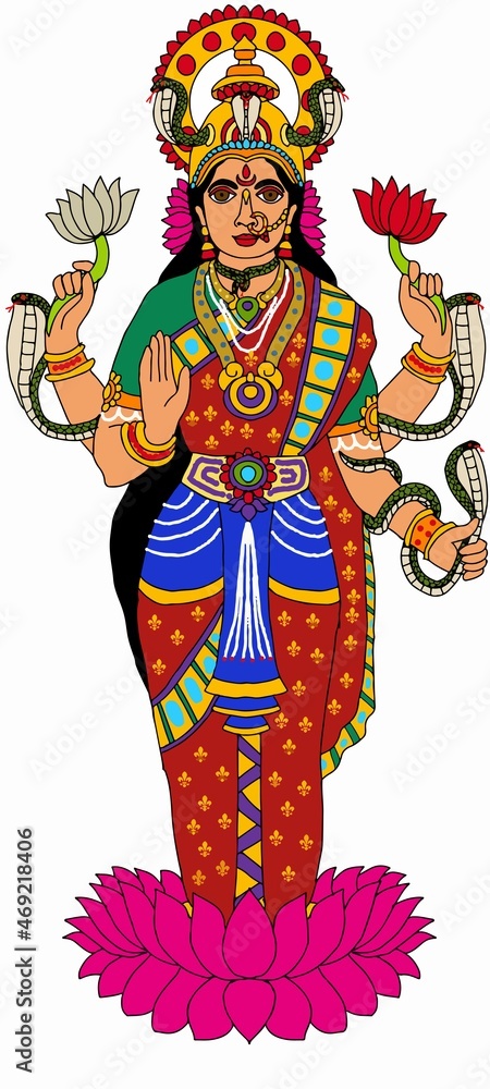 Obraz premium A beautiful illustrations of indian gods and goddesses