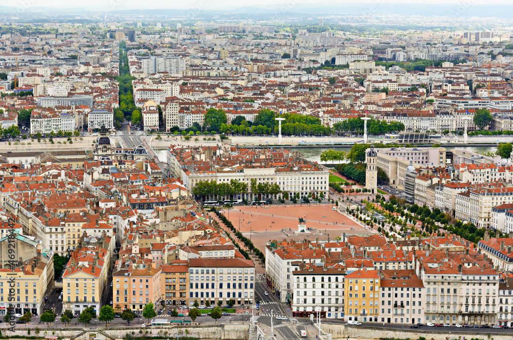 Obraz premium Bellecour district, Lyon, France