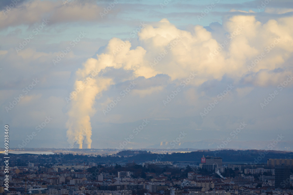 Clouds of nuclear center at Lyon , France