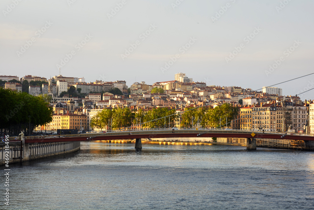 Hill of Croix Rousse at Lyon before sunset, France