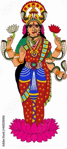 A beautiful illustrations of indian gods and goddesses photo
