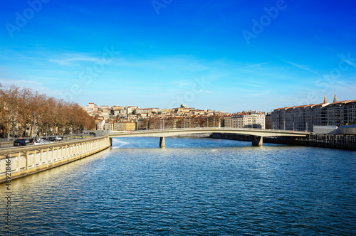 Croix Rousse district and saone river, Lyon, France