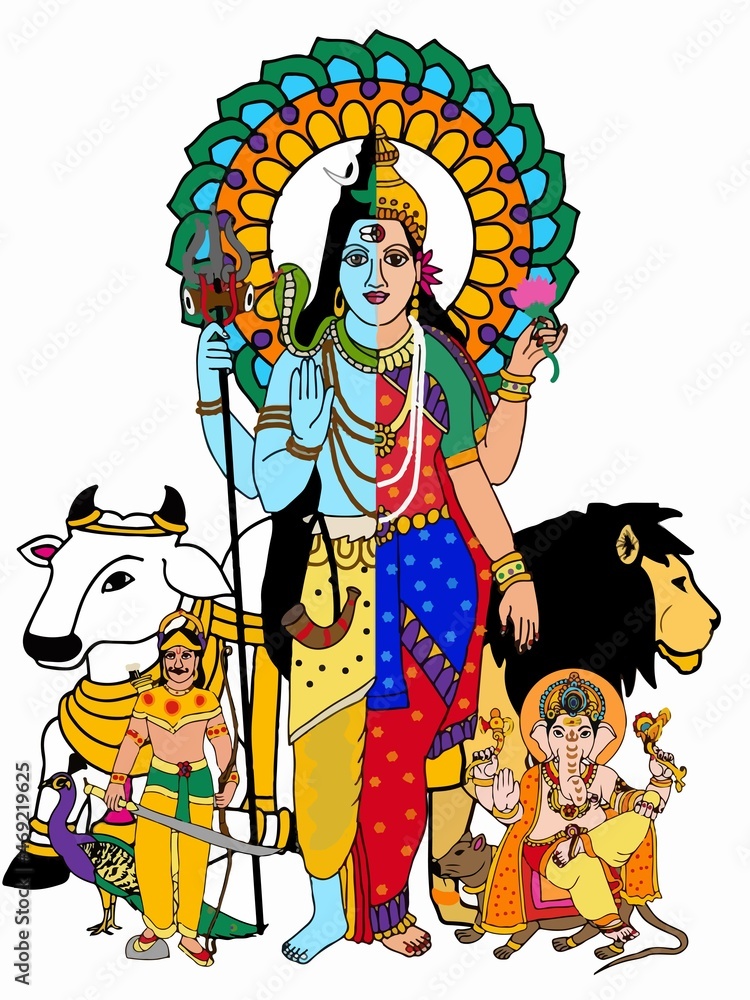 A beautiful illustrations of indian gods and goddeses A beautiful illustrations of indian gods and goddeses