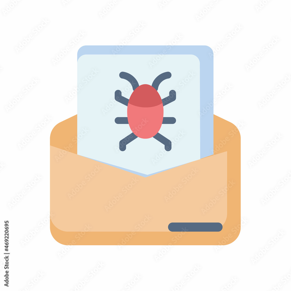 scammer scam email malware spam single isolated icon with flat style scammer scam email malware spam single isolated icon with flat style