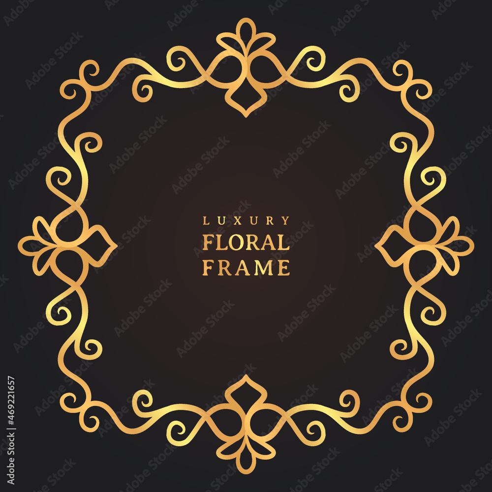 Elegant luxury vintage gold decorative frame