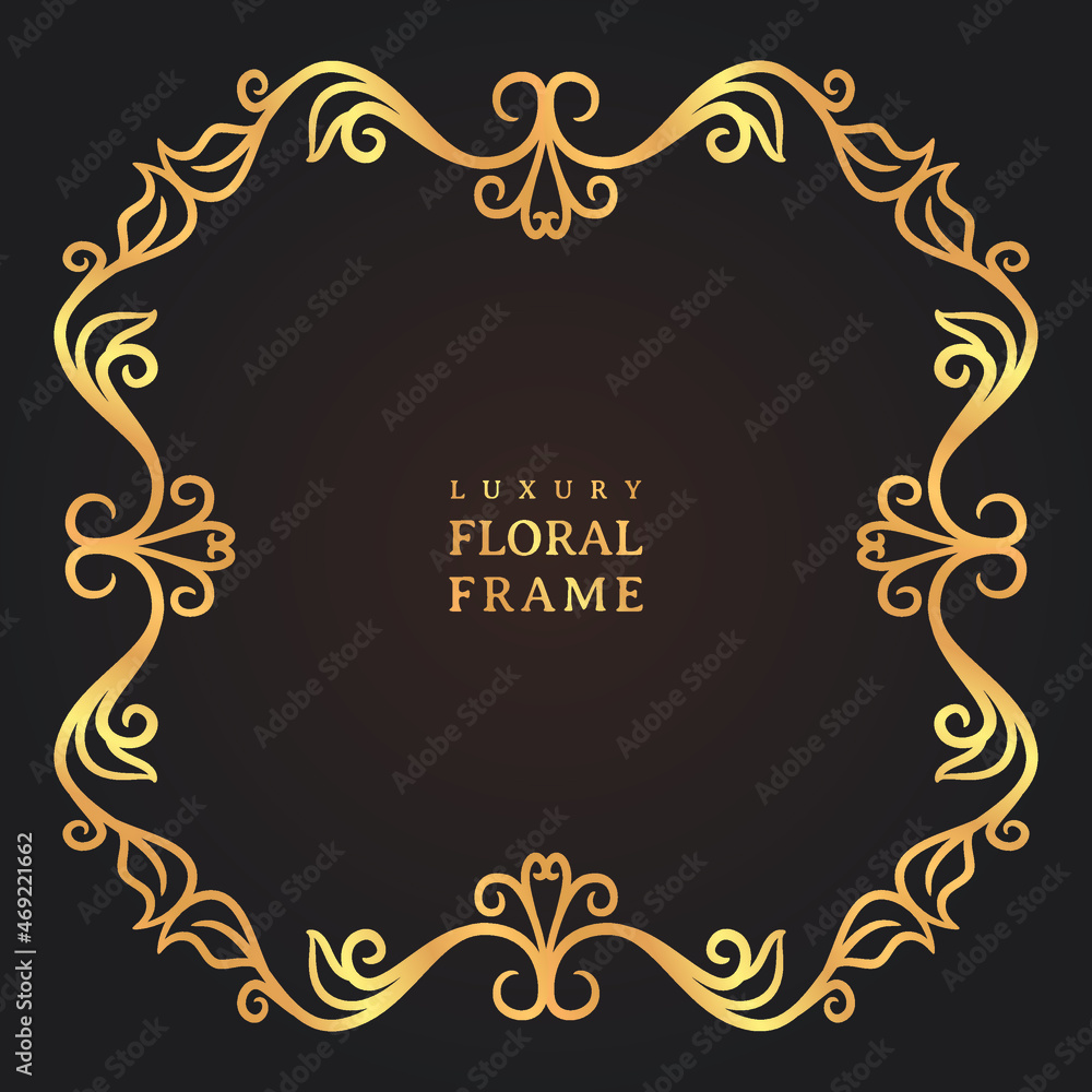 Elegant luxury vintage gold decorative frame
