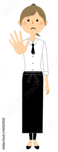 制止するカフェスタッフ