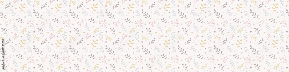 Seamless pattern with  Xmas branches. Christmas banner. Vector
